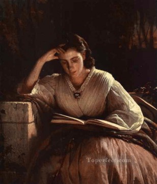 Ivan Kramskoi Painting - Sophia Kramskaya leyendo al demócrata Ivan Kramskoi